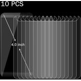 10 Stuks Universele Gehard glazen schermprotector 0.26mm 9H ultra 2.5D hardheid voor 4.0 inch mobiele telefoon