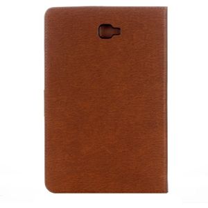 Voor Galaxy Tab een 10.1 (2016) / P580 eenvoudige stijl horizontale Flip leren Case met houder & kaartsleuven & portemonnee (bruin)