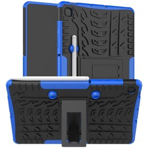 Voor Samsung Galaxy S6 Lite Tire Texture TPU+PC Shockproof Case  met Holder & Pen Tray(Blauw)