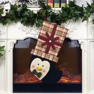 Kerst Kous Gift Bag Kinderen Gift Bag Kerstboom Decoratie Hanger (Penguin)