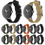 Voor Google Pixel Watch geweven nylon stalen gesp horlogeband (zwart en wit + zwart)