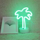 Kokosnoot boom romantische Neon LED vakantie licht met houder  Warm Fairy decoratieve Lamp nachtlampje voor kerst  huwelijk  Party  slaapkamer (groen licht)