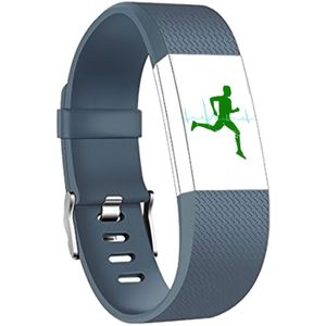 Vierkante patroon verstelbare sport polsband voor FITBIT charge 2 (marineblauw)