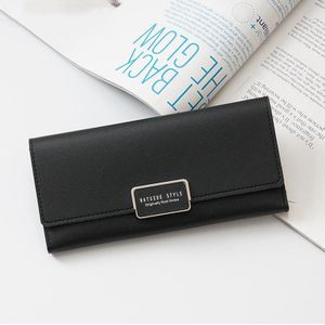 2 stks BATSIOE Dames Wallet Tri-Fold Long Type Gesp Koppeling Multi-Card Pocket PU-portemonnee