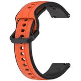 Voor Garmin Forerunner 645 Music 20 mm bolle lus tweekleurige siliconen horlogeband (oranje + zwart)