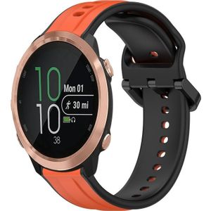 Voor Garmin Forerunner 645 Music 20 mm bolle lus tweekleurige siliconen horlogeband (oranje + zwart)