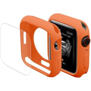Enkay Hat-Prince Beschermende TPU Horloge Case + Full Coverage Pet Screen Protector Film voor Apple Watch Series 7 45 mm