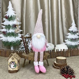 Kerstversiering Poppen Faceless Elderly Dolls Window Decoraties (Roze)