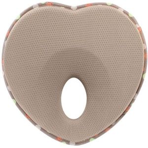 Pasgeboren baby anti roll kussen platte kop nek ondersteuning baby geschenken (kaki)