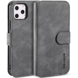 Dg. MING retro olie kant horizontale flip case met houder & kaartsleuven & portemonnee voor iPhone 11 Pro Max (grijs)