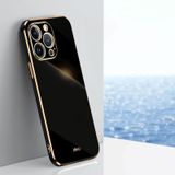 Voor iPhone 13 Pro Max XINLI recht 6D plating gouden rand TPU schokbestendig hoesje