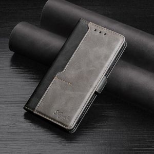 Retro textuur contrast kleur kant gesp horizontale flip lederen geval met houder & kaart slots & portemonnee voor iPhone 8 Plus / 7 Plus (zwart)