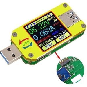 USB 3.0 Color Display Screen Tester Voltage-current Measurement Type-C Meter  Ondersteuning Android APP  Model:UM34C met Bluetooth