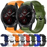 Voor Garmin Fenix 5 plus metalen gesp effen kleur siliconen horlogeband