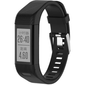Smart Watch silicone polsband horlogeband voor Garmin Vivosmart HR + (zwart)