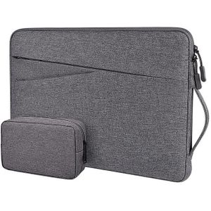 ND01DS polyester notebook laptop voering tas met kleine tas  maat: 13 3 inch (diepe ruimte grijs)