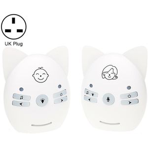 Draadloze audio-babyfoon Ondersteuning Spraakbewaking + intercom + nachtlampje zonder batterij  stekkertype: UK-stekker