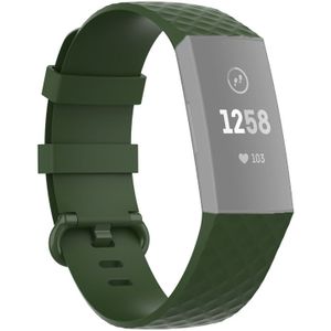 18mm Color Buckle TPU Polsband horlogeband voor Fitbit Charge 4 / Charge 3 / Charge 3 SE (Olive Green)