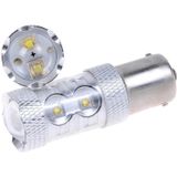 2st 1157/Ba15d 650 Lumen 50W 10-3535-LEDs 6500K wit licht auto remlicht  DC 12-24V