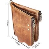 3533 lang gek paard textuur koeienhuid lederen opvouwbare anti-magnetische RFID portemonnee Clutch tas voor mannen  met kaartsleuven (geel-bruin)