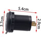 Universele auto n poort USB-oplader stopcontact adapter 2.1 A 5V IP66 met LED Digitale voltmeter + 60cm kabel (rood licht)