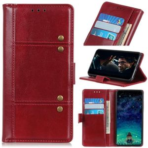 Peas Crazy Horse Texture Horizontale Flip Lederen Case met Holder & Card Slots & Wallet Voor iPhone 12 mini(Rood)