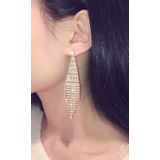 Super Flash diamantoorringen twee kleuren kwast voor vrouwen (Gold stud earings)