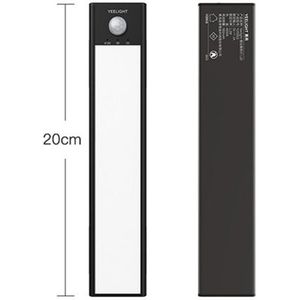 20cm originele Xiaomi YEELIGHT LED Smart Human Motion Sensor Light Bar oplaadbare garderobe kabinet gang wandlampen (zwart)