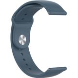 18mm Universal Reverse Buckle Wave Siliconen band  grootte: S (Blauw)