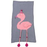 Flamingo brei deken cartoon slaapzak grootte: 60x120cm (grijs)