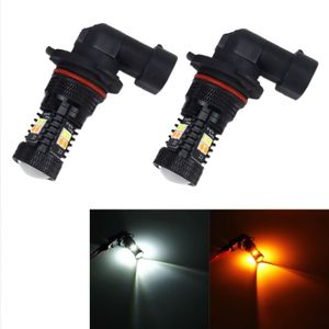 2 stuks 9006/HB4 DC 12V 5W 350LM auto auto mistlampen met 16 SMD-3030 LED-lampen  wit + geel licht