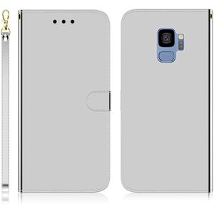 Voor Galaxy S9 Imitated Mirror Surface Horizontal Flip Leather Case met Holder & Card Slots & Wallet & Lanyard(Silver)