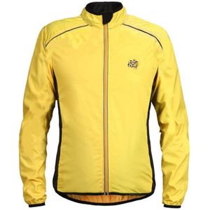 Reflecterende lichtgewicht sportjas met hoge zichtbaarheid packable winddichte sportkleding met lange mouwen  maat:m(geel)