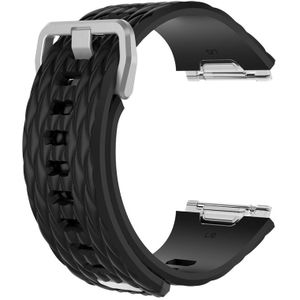 Voor Fitbit Ionic Dragon Scale Texture Siliconen vervangende polsband horlogeband met gesp  grootte: S (Zwart)