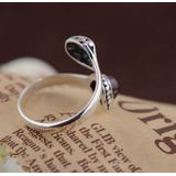 925 zilveren ringen voor vrouwen ingelegd Rozenkwarts natuurlijke stenen Opening Type Multi lagen Vintage Snake Ring