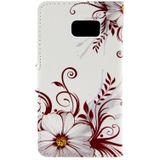 Bloemen patroon horizontaal Flip lederen hoesje met opbergruimte voor pinpassen & portemonnee & houder voor Samsung Galaxy S6 Edge Plus / G9280