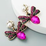 2 paren Boho Butterfly overdreven oorbellen (Rose Red)