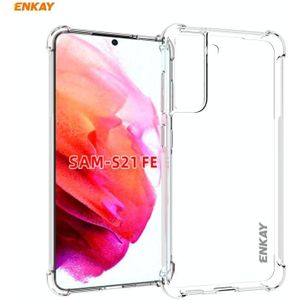 Voor Samsung Galaxy S21 FE ENKAY Hat-Prince Clear TPU Shockproof Case Soft Anti-slip Cover