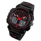 SKMEI 1270 Heren Waterdicht Dual Display Digitaal Horloge Outdoor Sports Watch (Rood)