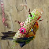 Creatieve papegaai vogel bamboe gevlochten beet tekening speelgoed