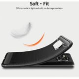 Voor Xiaomi Poco X3 / X3 NFC MOFI Gentless Series Geborsteld Textuur Koolstofvezel Zachte TPU-zaak