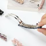 Mode meisjes Headwear Crystal Rhinestone elastische Hair clip haaraccessoires (paars)