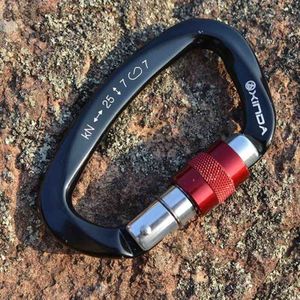 Professionele klimmen D-vormige Master Lock Carabiner veiligheid gesp buiten Climbing Equipment levert (zwart)