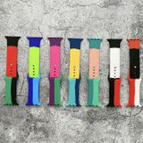 Siliconen kleur matching vervangende horlogebanden voor Apple Watch Series 6 & SE & 5 & 4 44mm / 3 & 2 & 1 42mm (Paars + Lichtgroen + Rose Rood)