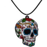 4 PCS Halloween Skull ketting Acryl Personaliseerde hanger sieraden (Blue Eyes Ghost Head)