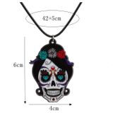 4 PCS Halloween Skull ketting Acryl Personaliseerde hanger sieraden (Blue Eyes Ghost Head)