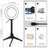 PULUZ 4 7 inch 12cm Ring Light + Desktop Tripod Selfie Stick Mount USB White Light LED Ring Vlogging Fotografie Video Lights Kits (Zwart)