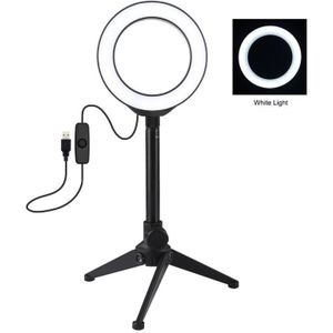 PULUZ 4 7 inch 12cm Ring Light + Desktop Tripod Selfie Stick Mount USB White Light LED Ring Vlogging Fotografie Video Lights Kits (Zwart)