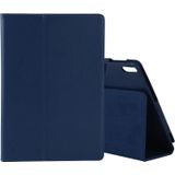 Voor Lenovo Tab 4 10 Plus (TB-X704) / Tab 4 10 (TB-X304) Litchi Texture Solid Color Horizontal Flip Leather Case met Holder & Pen Slot (Donkerblauw)