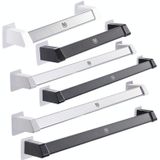 2 PCS Vilscijon Aluminum Alloy Wall Hanging Shelf Bathroom Toilet Slippers Towel Rack  Colour: Short Silver